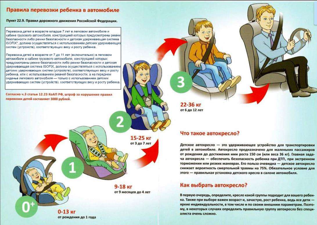 Правила перевозки детей в автомобиле без ремней безопасности
